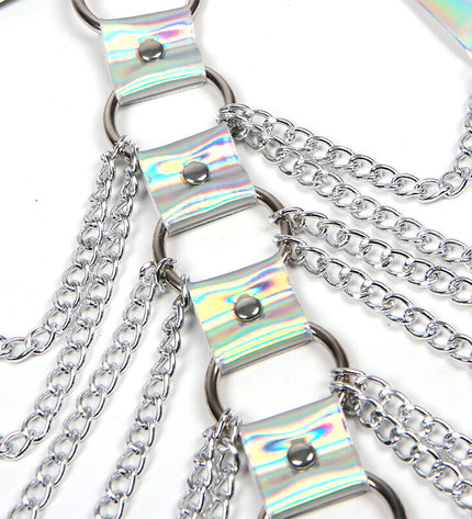SUBBLIME - 953737 HARNAIS DE POITRINE AVEC ANNEAUX ET CHAÎNES ARGENT TAILLE UNIQUE by SUBBLIME FETISH