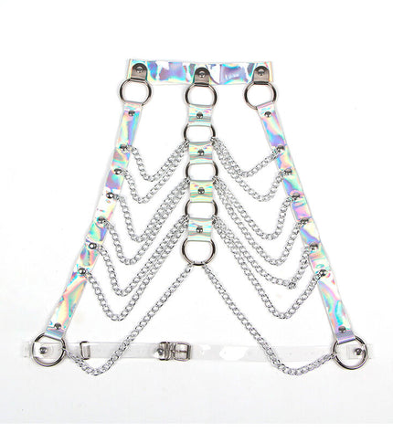 SUBBLIME - 953737 HARNAIS DE POITRINE AVEC ANNEAUX ET CHAÎNES ARGENT TAILLE UNIQUE by SUBBLIME FETISH