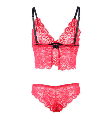 SUBBLIME - 953898 CHEMISIER DE NUIT EN SOIE ET DENTELLE + CULOTTE ROUGE S/M by SUBBLIME SETS