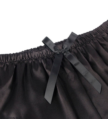 SUBBLIME - 953935 CHEMISE DE NUIT DÉCONTRACTÉE EN SOIE + PANTALON EN DENTELLE NOIR S/M by SUBBLIME SETS