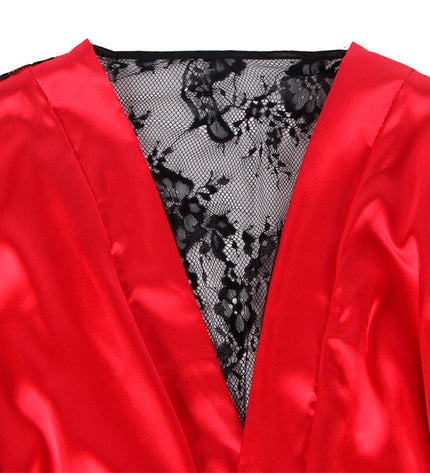 SUBBLIME - 954017 CARACO DOS TRANSPARENT EN DENTELLE + STRING ROUGE/NOIR S/M by SUBBLIME SETS