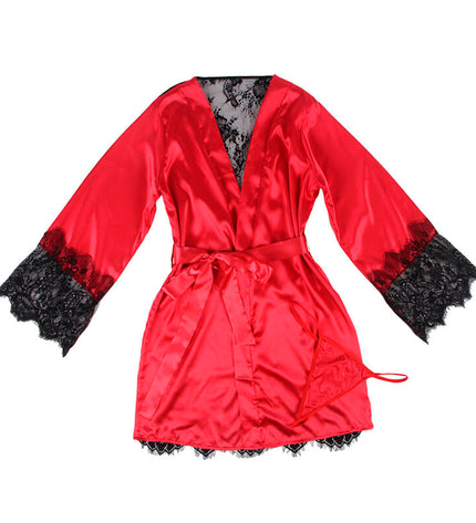 SUBBLIME - 954017 CARACO DOS TRANSPARENT EN DENTELLE + STRING ROUGE/NOIR S/M by SUBBLIME SETS