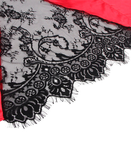 SUBBLIME - 954024 CARACO DOS TRANSPARENT EN DENTELLE + STRING ROUGE/NOIR L/XL by SUBBLIME SETS