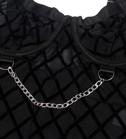 SUBBLIME - 9542277 BODY AVEC CHAÎNES + PORTE-JARRETELLES NOIR L/XL by SUBBLIME BODIES