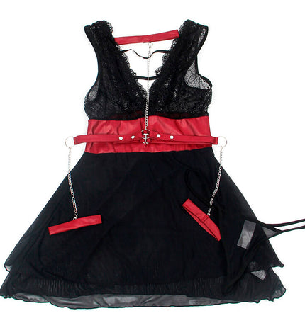 SUBBLIME - 954420 ROBE BONDAGE EN DENTELLE NOIRE S/M by SUBBLIME DRESSES