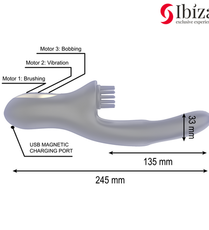 IBIZA - VIBRATEUR CLITORIALE MULTICELLULAIRE À BROSSAGE RABITT HI-TECH ET DOUBLE ONDES by IBIZA TECHNOLOGY