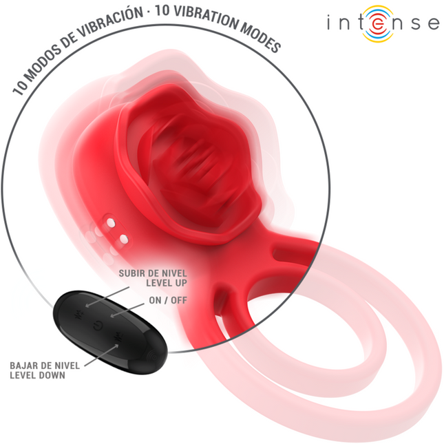INTENSE - GAIL STIMULATEUR ROSE 10 VIBRATIONS ROUGE TELECOMMANDE by INTENSE REMOTE CONTROL
