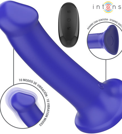 INTENSE - VICTORIA VIBRATEUR AVEC VENTOUSE 10 VIBRATIONS BLEU FONCÉ TÉLÉCOMMANDE by INTENSE REMOTE CONTROL