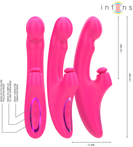 INTENSE - EMI VIBRATEUR 13,5 CM MULTIFONCTION 3 EN 1 10 VIBRATIONS ROSE by INTENSE HIGH TECH