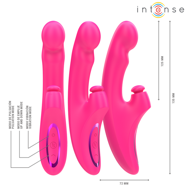 INTENSE - EMI VIBRATEUR 13,5 CM MULTIFONCTION 3 EN 1 10 VIBRATIONS ROSE by INTENSE HIGH TECH