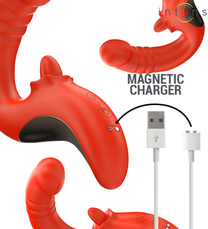 INTENSE - VIBRATEUR ET STIMULATEUR PAULINA EN FORME DE U ROUGE by INTENSE HIGH TECH
