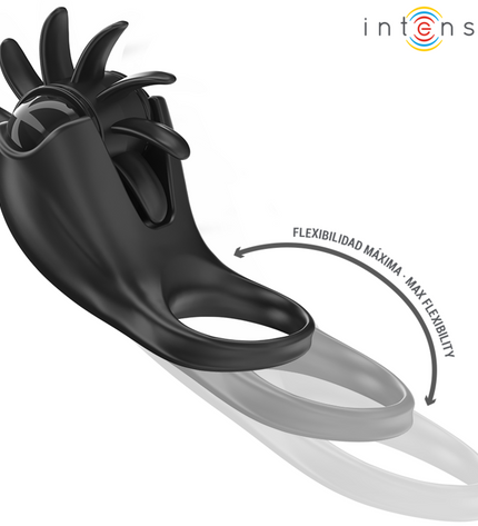 INTENSE - MABEL ANNEAU VIBRANT 10 VIBRATIONS AVEC STIMULATEUR DE CLITORIS NOIR by INTENSE FOR HIM