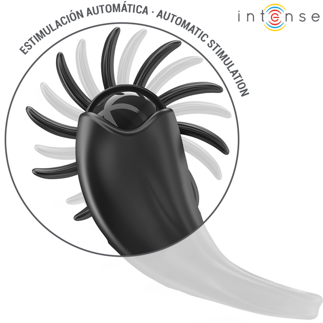 INTENSE - MABEL ANNEAU VIBRANT 10 VIBRATIONS AVEC STIMULATEUR DE CLITORIS NOIR by INTENSE FOR HIM