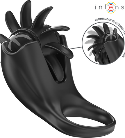 INTENSE - MABEL ANNEAU VIBRANT 10 VIBRATIONS AVEC STIMULATEUR DE CLITORIS NOIR by INTENSE FOR HIM