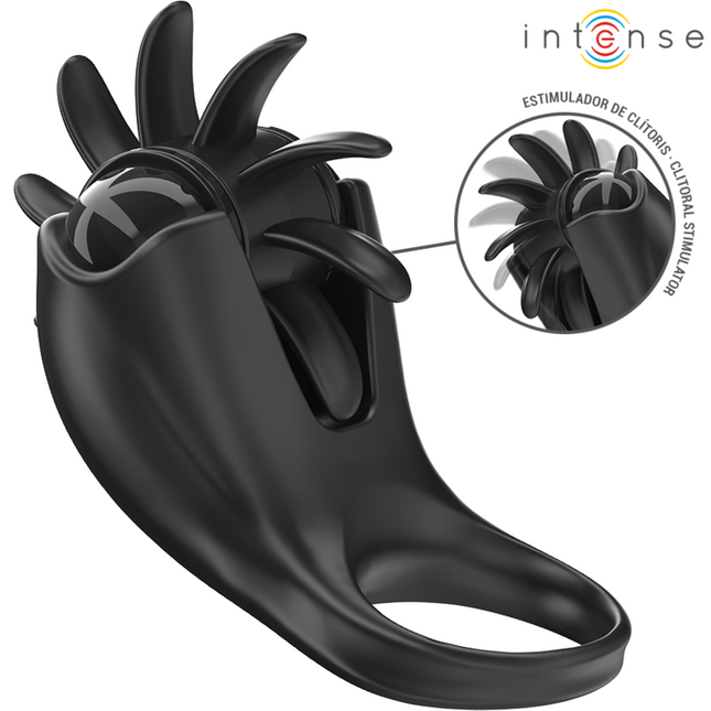 INTENSE - MABEL ANNEAU VIBRANT 10 VIBRATIONS AVEC STIMULATEUR DE CLITORIS NOIR by INTENSE FOR HIM