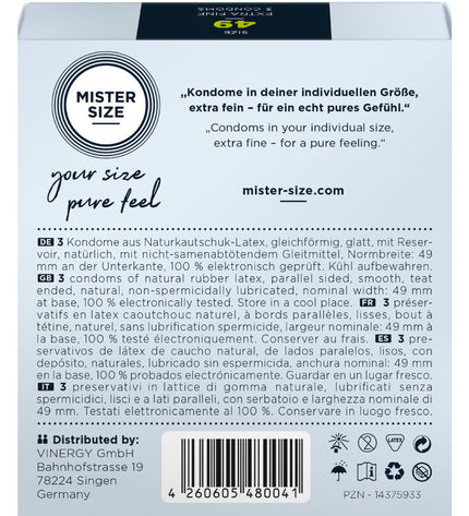 MISTER SIZE - PRÉSERVATIF TAILLE S 49 MM (3 UNITÉS) by MISTER SIZE