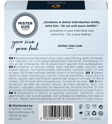 MISTER SIZE - PRÉSERVATIF TAILLE L 57 MM (3 UNITÉS) by MISTER SIZE