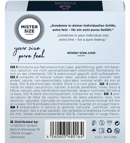 MISTER SIZE - PRÉSERVATIFS TAILLE XXL 64 MM (3 UNITÉS) by MISTER SIZE