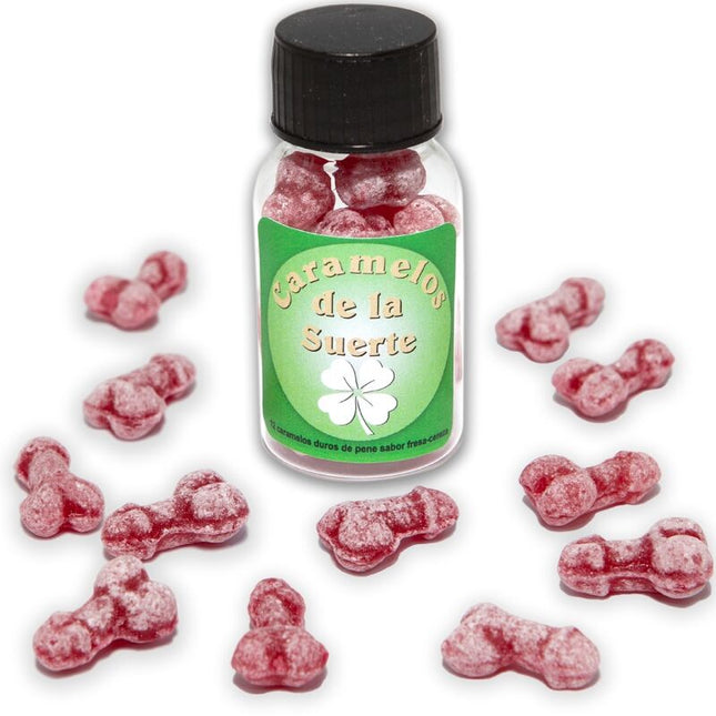 DIABLO PICANTE - 12 BONBONS PORTE-BONHEUR EN FORME DE PÉNIS FRAISE/CERISE by DIABLO PICANTE
