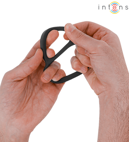 INTENSE - BOBBY DOUBLE ANNEAU PÉNIS EN SILICONE NOIR by INTENSE FOR HIM
