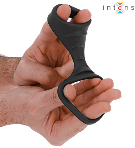 INTENSE - THEO ANNEAU PÉNIS DOUBLE SILICONE NOIR MODÈLE 3 by INTENSE FOR HIM