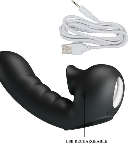 PRETTY LOVE - HOBGOBLIN BOÎTE À DOIGTS VIBRANTS 12 VIBRATIONS + STIMULATEUR DE CLITORIS NOIR by PRETTY LOVE