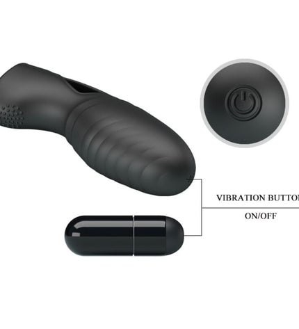 PRETTY LOVE - ALAN VIBRATEUR DE DOIGTS EN SILICONE NOIR by PRETTY LOVE