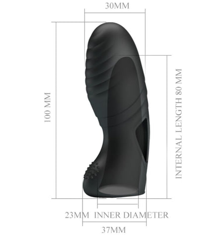 PRETTY LOVE - ALAN VIBRATEUR DE DOIGTS EN SILICONE NOIR by PRETTY LOVE