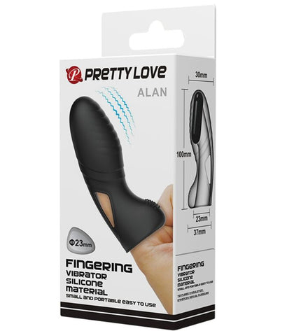 PRETTY LOVE - ALAN VIBRATEUR DE DOIGTS EN SILICONE NOIR by PRETTY LOVE