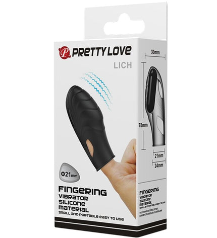 PRETTY LOVE - VIBRATEUR DE DOIGT EN SILICONE LICH NOIR by PRETTY LOVE