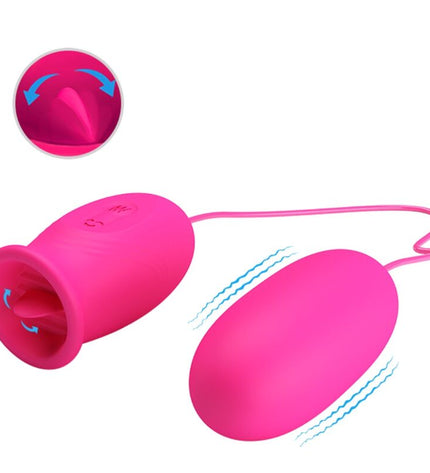 PRETTY LOVE - OEUF VIBRANT DAISY + LANGUE STIMULANTE CLITORIS ROSE by PRETTY LOVE