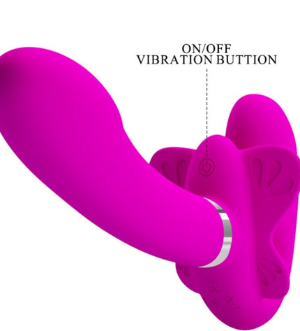 PRETTY LOVE - VIBRATEUR DOUBLE STRAP-ON VALERIE 12 VIBRATIONS VIOLET by PRETTY LOVE