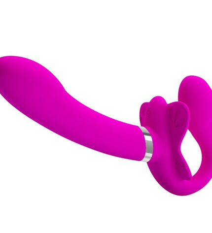PRETTY LOVE - VIBRATEUR DOUBLE STRAP-ON VALERIE 12 VIBRATIONS VIOLET by PRETTY LOVE