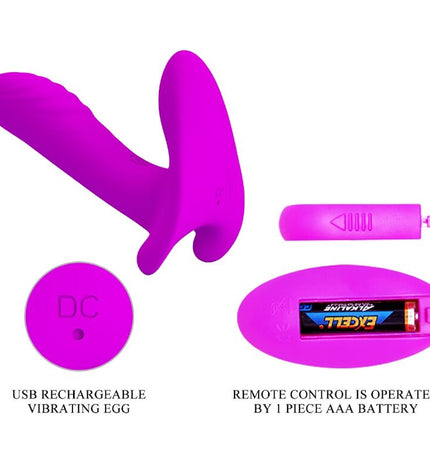 PRETTY LOVE - MASSEUR & VIBRATEUR 12 VIBRATIONS TÉLÉCOMMANDE VIOLET by PRETTY LOVE