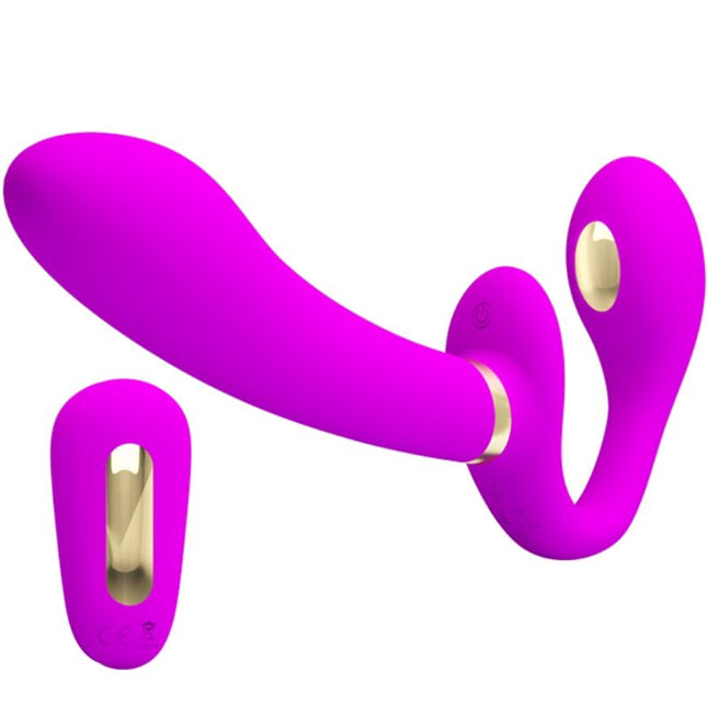 PRETTY LOVE - THUNDERBIRD DOUBLE VIBRATEUR STRAP-ON TÉLÉCOMMANDE VIOLET by PRETTY LOVE