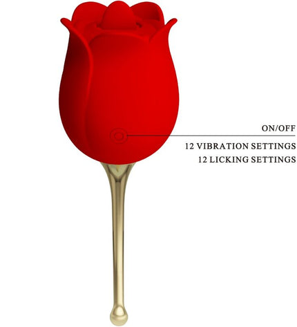PRETTY LOVE - ROSE LOVER STIMULATEUR DE CLITORIS ROSE 12 VIBRATIONS ROUGE by PRETTY LOVE