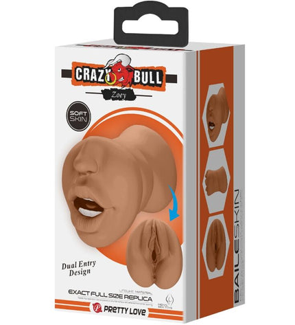 CRAZY BULL - ZOEY DOUBLE MASTURBATEUR BOUCHE ET VAGIN CHAIR by CRAZY BULL