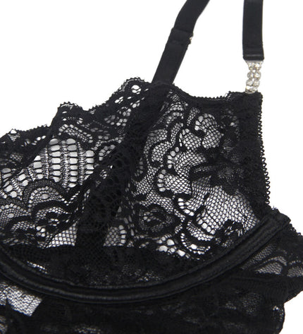 SUBBLIME - 954185 BABYDOLL EN DENTELLE À BRETELLES RÉGLABLES NOIRE S/M by SUBBLIME BABYDOLLS