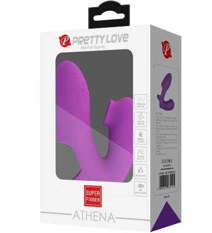 PRETTY LOVE - VIBRATEUR DE DOIGTS ATHENA AVEC STIMULATEUR DE CLITORIS VIOLET by PRETTY LOVE