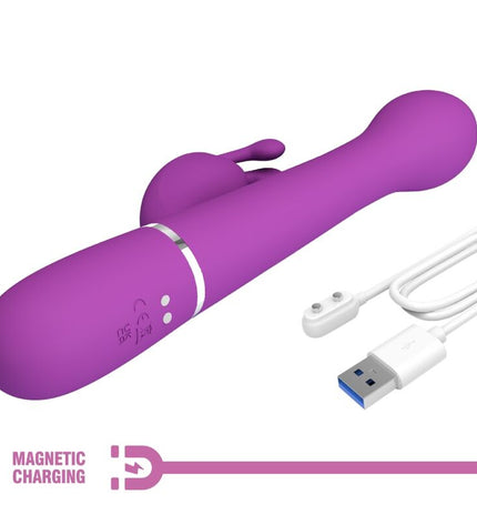 PRETTY LOVE - VIBRATEUR LAPIN MULTIFONCTION 3 EN 1 DEJON VIOLET by PRETTY LOVE