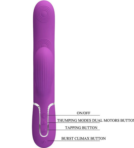 PRETTY LOVE - VIBRATEUR LAPIN MULTIFONCTION 3 EN 1 PERLITA VIOLET by PRETTY LOVE