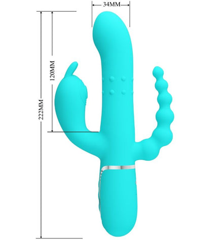 PRETTY LOVE - CAMMY 4 EN 1 VIBRATEUR MULTIFONCTION TRIPPLE RABBIT BLEU by PRETTY LOVE