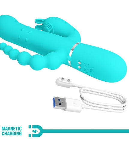 PRETTY LOVE - CAMMY 4 EN 1 VIBRATEUR MULTIFONCTION TRIPPLE RABBIT BLEU by PRETTY LOVE