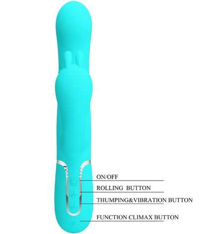 PRETTY LOVE - CAMMY 4 EN 1 VIBRATEUR MULTIFONCTION TRIPPLE RABBIT BLEU by PRETTY LOVE