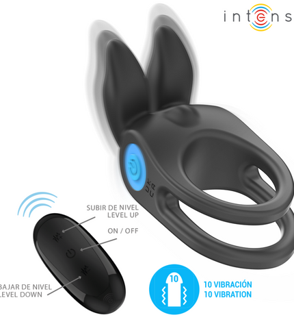 INTENSE - SAM VIBRATEUR DOUBLE ANNEAU PÉNIS 10 VIBRATIONS NOIR by INTENSE FOR HIM