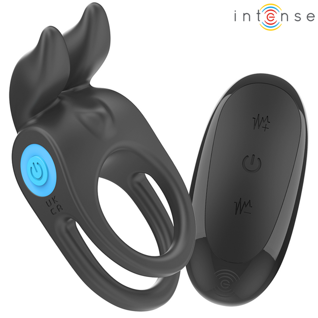 INTENSE - SAM VIBRATEUR DOUBLE ANNEAU PÉNIS 10 VIBRATIONS NOIR by INTENSE FOR HIM