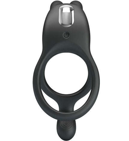 PRETTY LOVE - SETH DOUBLE ANNEAU VIBRANT LAPIN 7 VIBRATIONS NOIR by PRETTY LOVE