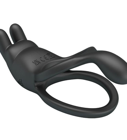 PRETTY LOVE - SETH DOUBLE ANNEAU VIBRANT LAPIN 7 VIBRATIONS NOIR by PRETTY LOVE
