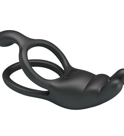 PRETTY LOVE - SETH DOUBLE ANNEAU VIBRANT LAPIN 7 VIBRATIONS NOIR by PRETTY LOVE