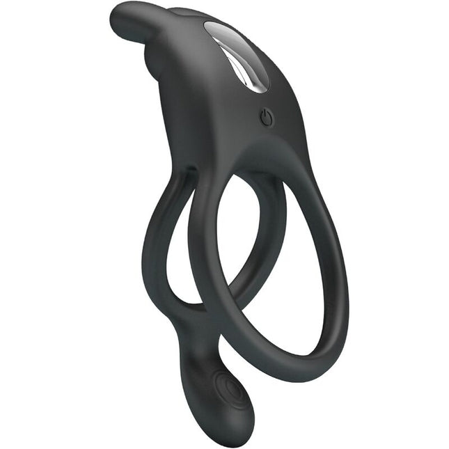 PRETTY LOVE - SETH DOUBLE ANNEAU VIBRANT LAPIN 7 VIBRATIONS NOIR by PRETTY LOVE